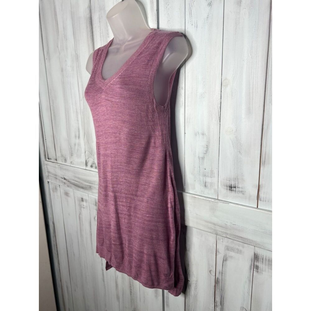 THE LIMITED HEATHERED PURPLE SLEEVELESS V-NECK SOFT LIGHTWEIGHT TUNIC SWEATER XS - Picture 4 of 15